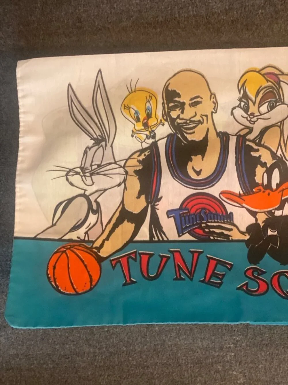 VTG Warner Bros Space Jam Standard Pillow Case Tune Squad Monsters Basketball